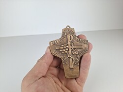 Kererszt disztargy, feszulet, nemet, bronz, szolo
