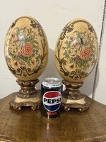 Nagyméretũ porcelán tojás pár asztalközép