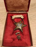Excellent Worker medal with miniature in heraldic box, MNK