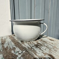 Large Bonyhádi Retro Enamel Night Pot, Bedpan