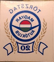 Magyar Autóklub „Törzstag 20” autós matrica (belülről ragasztható)