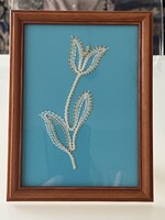 Halasi Embossed Lace, Gold-Framed Tulip Wooden Picture Frame, 20 x 16 cm