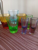 Art deco Moser jellegű színes poharak vegyesen