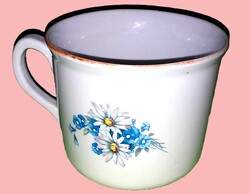 Antique Hollóházi porcelain Mug with Daisy and Forget-me-not Pattern 0.5L