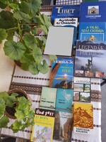 Világjáró könyvcsomag egyben eladó – 15 kötet + 7 füzet, retró utazási irodalom