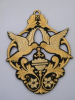 Art Nouveau gilded dove pendant from Toledo