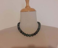 Mineral Necklace (possibly Moss Agate?) with Silver Clasp
