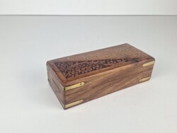Wooden Jewelry Box with Flower Decoration