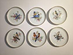 Aranyozott Kaiser porcelán tálka szett madár ábrázolással