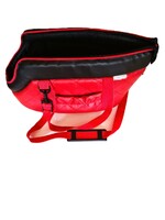 Very Nice Red-Black Leather Dog Carrier. Code: KF 285