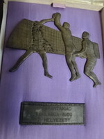 Röplabda sport relikvia, ezüstözött, BM SPARTAKIAD 1959. I. helyezett. Jókai