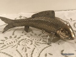 KOI PONTY - 75 dkg - RÉZ  - ANTIK - HAL - 26 x 11 x 10 cm - KÉZIMUNKA - HIBÁTLAN