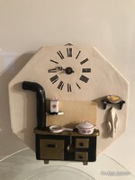 ÓRA - KERÁMIA - PORCELÁN - RÉZ KANÁL - 22 x 22 x 5 cm  - RETRO - OSZTRÁK  - HIBÁTLAN