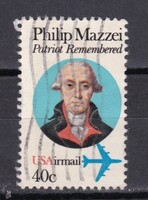 1980 USA Amerika 40-cent Légipostai Bélyeg Philip Mazzei