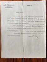 Bajcsy-Zsilinszky Endre aláírt levele a Szabadság szerkesztőség levélpapírján (1935)