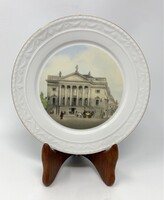 KPM Berlin Kurland porcelán falitányér dísztányér Staatsoper Unter den Linden történelmi épületével