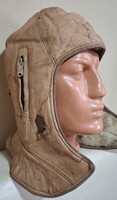 Old leather motorcycle or aviation cap