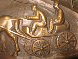 KAMPFL JÓZSEF / 1939 -2020 / : FOGATHAJTÓK BRONZ FALIKÉP 1978