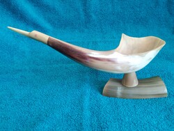 Szarumadár tülök faragott szaru madár 28cm retro