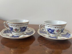Zsolnay Porcelain Coffee Cups Marie Antoinette, Set of 2
