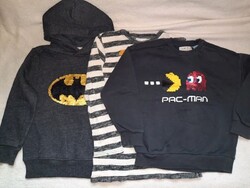 2+1db 7év kisfiú Zara pulóver csomag Batman Pac-man