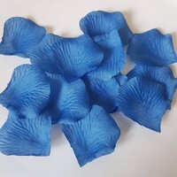 100db-os textil virágszirom, rózsaszirom, szirom csomagok KIRÁLYKÉK színben