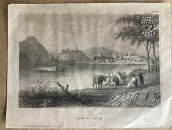 Budapest and Pest (Steel Engraving with Geszt Dry Seal)
