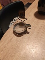 Antik szecessziós asztali dohányzó szett / hamutartó gyufatartóval