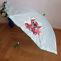 Disney Stitch mintás fodros félautomata gyerek esernyő síppal
