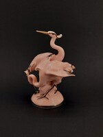 Haas & Czjzek Schlaggenwald jelzéssel porcelán figura: madarak párban, gémek, darvak