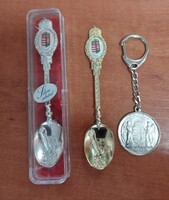 Ezüstözött kiskanál,emlékérem,souvenir kiskanál