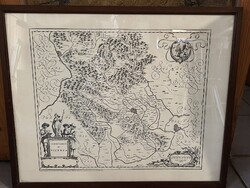 Retro keretezett Vicenza (Olaszország) történelmi térkép nyomat 1971 – 65x53 cm