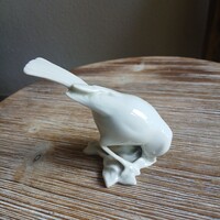 Parádés régi Heubach porcelán madár szobor (8x9x5,5 cm)
