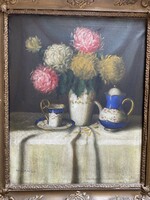 Oil on canvas still life 60x55cm