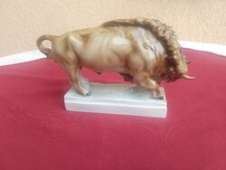 Zsolnay álló bika,, 23 x 14 cm,,Hibátlan!