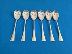 Silver 6-piece parfait spoon set, jam spoon with English ribbed design