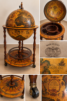 Nagyméretű olasz földgömb-bár, bárszekrény – Made in Italy, 90 cm