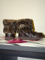UGG Australia Leopárdmintás Bőr Téli Csizma 31 (20,5cm)