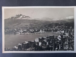 Luzern, városi panoráma a Vierwaldstätti-tóval és a Pilatus-heggyel, kb. 1930-as évek – Luzern