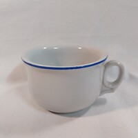 Antik Zsolnay porcelán kék csíkos komatál / nagyméretű bögre (7x11 cm)