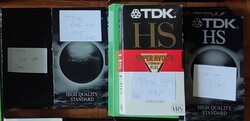 9 db TDK VHS videokazetta potom áron (8db HS és 1db EHG HIFI) egyben eladó