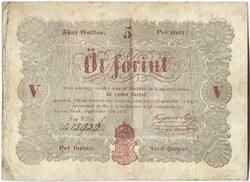 5 ött forint 1848 Kossuth bankó piros betűk