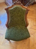 Antik neobarokk / biedermeier szalonfotel – jó állapotban, kiváló rugózással!