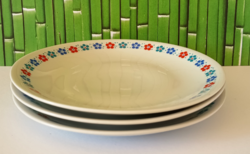 3 DB ALFÖLDI BELLA 207-ES,PIROS-KÉK VIRÁG,MENZA MINTÁS PORCELÁN SÜTIS TÁNYÉROK