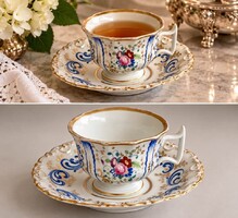 BIEDER TK KLÖSTERLE  VASTAGPORCELÁN TEÁSCSÉSZE + ALJ