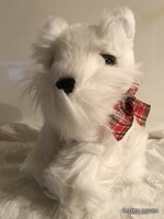 KUTYA - PLÜSS - TERRIER EXTRAPUHA - HÓFEHÉR - 22 x 20 x 12 cm -  EXKLUZÍV - GYŰJTEMÉNYBŐL - HIBÁTLAN