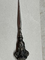 Antik  barokk stilusú ezüst varróár/ varrólyukasztó( stiletto)- 19. sz. vége, 800-as fémjellel