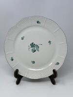 Herendi ZV zöld virágmintás porcelán lapos tányér (25cm)