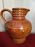 Német kerámia kancsó barna magassága 20 cm  boros kb. 1.5 l. Hibátlan darab Jókai