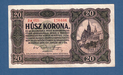 20 Korona 1920 VF - EF  Sorszámban pont nélkül